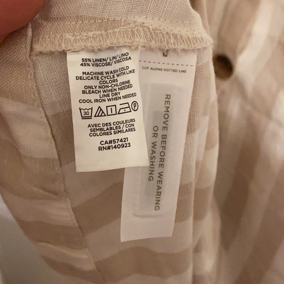 NWT LOFT stripe puffed sleeve button down dress - Picture 8 of 10